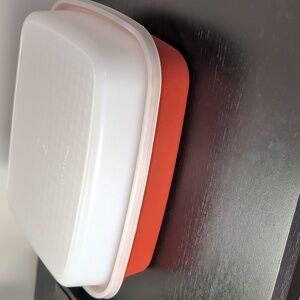 Vintage Tupperware Large Season and Serve Marinating Container Colour Paprika